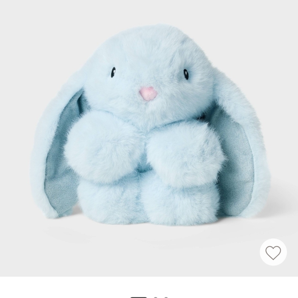 Fluffy Blue Bunny Plush Toy